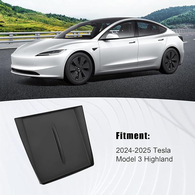 Silicone Mat for 2026 Tesla Model Y Center Console Wireless Charging Protector for 2024-2025 Tesla Model 3 and 2025-2026 New Model Y Juniper, Black