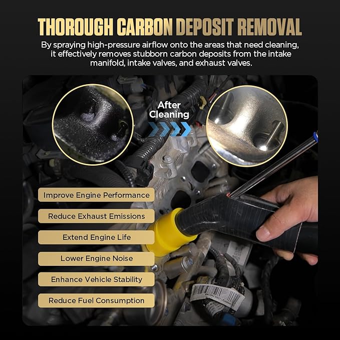 Walnut Blaster, Walnut Recycling & Dust Filter, GDI Engine Intake Pipe Valve Carbon Remover Machine, 1400W Walnut Blaster Kit for Carbon Cleaning