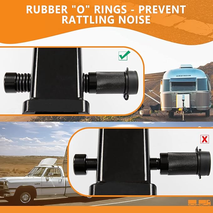 META Hardware Trailer Hitch Locks, Hitch Lock with 5/8'' Dia 4” Long Pin Fits Class III IV V 2" 2-1/2", 3" & 3-1/2" Hitches, Locking Hitch Pin with Anti-Rattle O-Rings for Trailer Truck Boat (2 Pack)