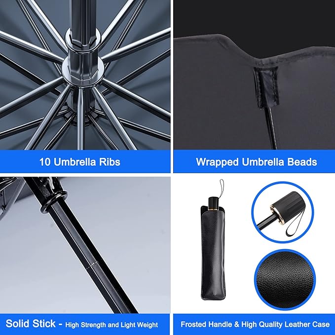 FATONESA Car Windshield Sun Shade Umbrella, Foldable UV Rays Protector & Heat Block Reflector Retractable Front Window Sun Shades Umbrella Shield (57 * 29.5inch, Large)