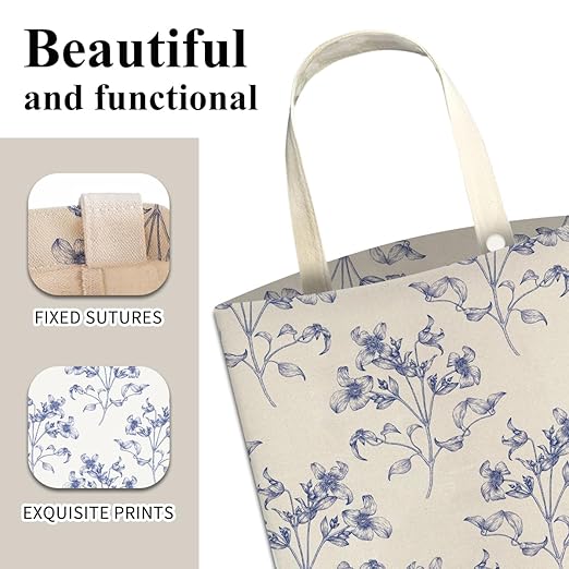 Car Trash Can, Cute Car Trash Bag, Hanging Car Organizer and Storage Bag, Trash Bin for Car Accessories, Vehicle, Travelling, Camping White Blue Floral