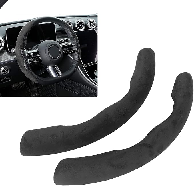 Steering Wheel Cover, Suede Non Slip Sweat Absorbing Auto Accessory for Mercedes-Benz C-Class B-Class E-Class Drivers Daily Commute Long Trips Winter Driving