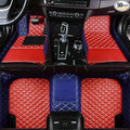 Custom Personalized Floor Mats for Cars，Luxury Full Coverage All Car Floor Mats，Anti-Slip Leather Car Mat Set ，Custom Floor Mats for 99% of Cars, Trucks & SUVs. (Blue and Red)
