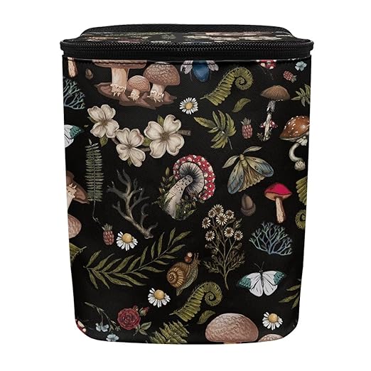 Mushrooms Car Trash Bin Interior Accessories Portable Vehicle Garbage Cans Bag for Back Seat Washable Mini Car Trash Cans for Front Back Seat