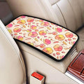 Vintage Colorful Pink Flowers Car Center Console Cover Car Armrest Cushion Waterproof Middle Console Cover Car Arm Rest Cover Pad Comfortable Car Accessories Interior for SUV Sedan Truck