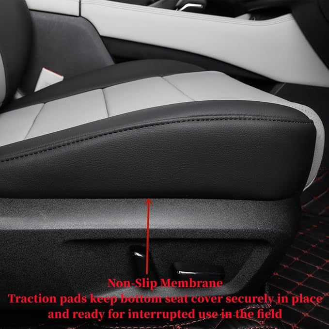 coverdream Full Set Custom Fit Rogue Car Seat Covers for Nissan Rogue Hybrid,Sport 2020 2021 2022,Full Coverage Leather Seat Protector(Black/Gray)