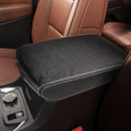 INTGET Center Console Armrest Cover for Chevy Traverse Accessories 2018-2023 2019 2020 2021 2022 Leather Middle Console Lid Pad Protector Elbow Arm Rest Covering Car (Black with Carbon Fiber Texture)