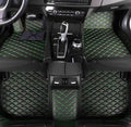 Customize Car Floor Mats for 99% Sedan SUV Sports Car All Weather Leather Full Coverage Waterproof Non-Slip Vehicle Lining Pads (Black Green)