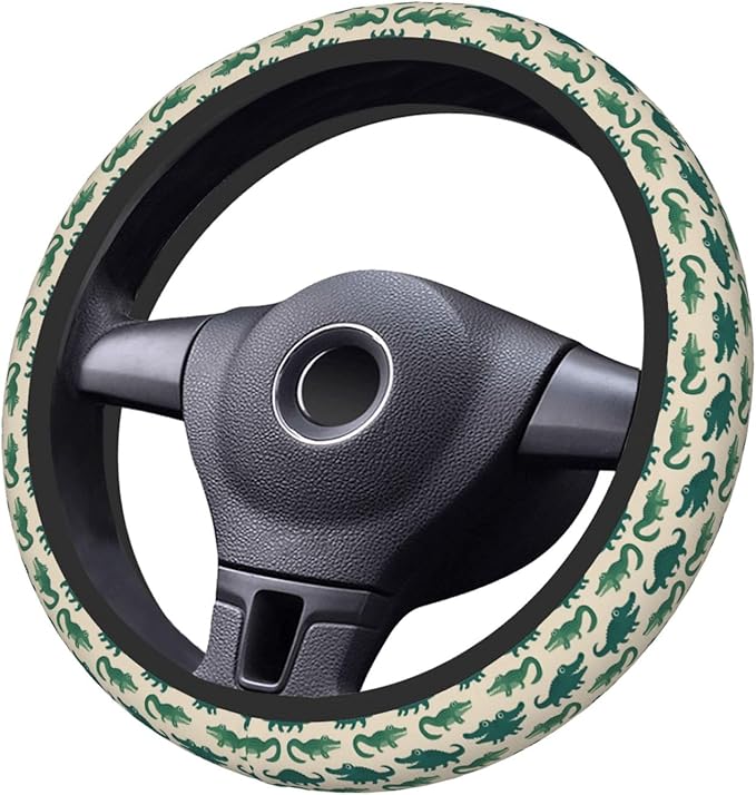 Funny Baby Alligator Universal Fit Steering Wheel Cover for Car, Truck, and SUV, Durable Steering Wheel Protection