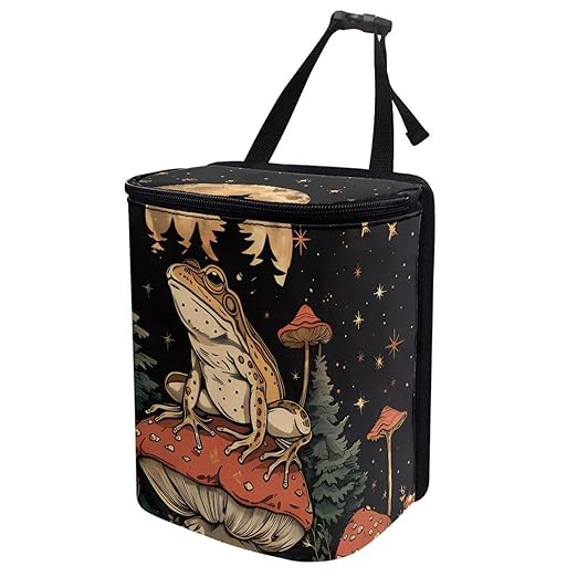 Cute Frog Car Trash Can Lightweight Multipurpose Trash Bin for Car Leak Proof Automotive Garbage Cans Fashion Interior Accessories Universal Fit for Cars Truck Van SUV
