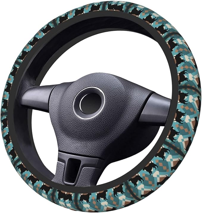 Scottish Terrier Universal Fit Steering Wheel Cover for Car, Truck, and SUV, Durable Steering Wheel Protection
