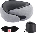 MQZAYZ Airplane Travel Neck Pillow for Support Long Flight,Memory Foam Travel Pillow Compact Head Support with Pain Relief,Ergonomic Sleeping Pillow & Road Trips(Gray)