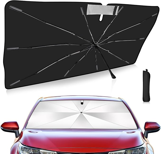 2025 Upgrade Windshield Sun Shade Umbrella Custom Fit for Toyota Corolla 2020-2025 Foldable UV Protection Car Cover, Emergency Rain Shield & Dashboard Protector - Durable Auto Accessory