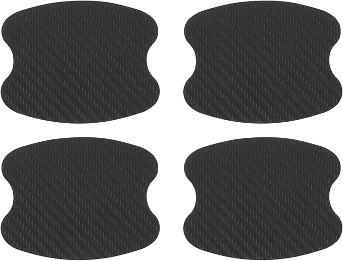 Motoforti Car Door Handle Cup Protector Door Handle Scratches Protective Films 2.67"x3.34" Anti-Scratches PVC Carbon Fiber Black 4 Pcs