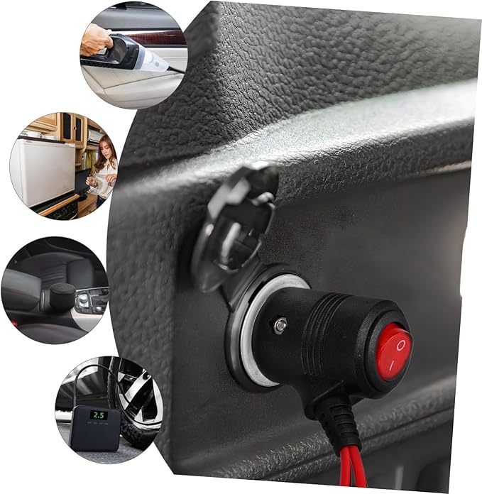 Multi-Port Car Charger Cord Cigarette Lighter Splitter Adapter Outputs Built Switch for Devices