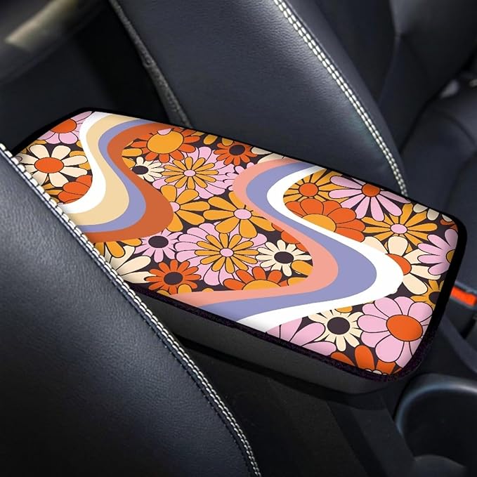 Biyejit Car Center Console Armrest Cushion Cover Pad Car Interior Decor Accessories Universal Fit for Sedan, Truck, SUV