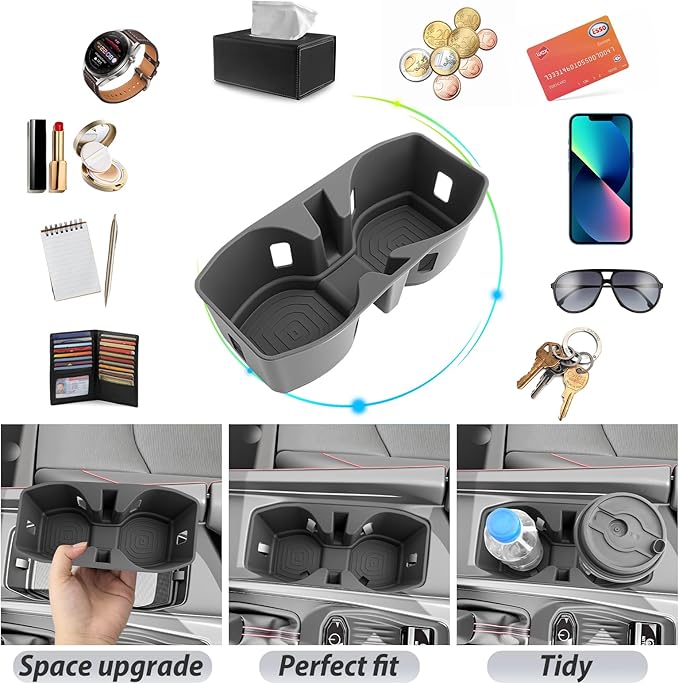 SKTU for 2024 2025 2026 Dodge Charger Cup Holder for 2024 2025 2026 Dodge Charger Daytona Central Control Cup Holder Dodge Charger 2024 2025 2026 Accessories Durable Rubber Cup Pad
