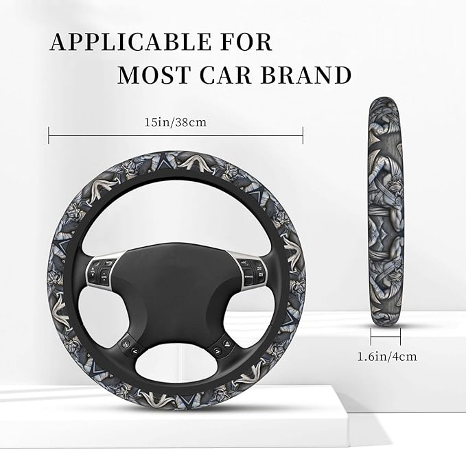Shield Mythology Universal Fit Steering Wheel Cover for Car, Truck, and SUV, Durable Steering Wheel Protection