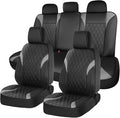 FLORICH Seat Covers, Car Seat Covers Full Set, Waterproof Leather Car Seat Protector, Front and Rear Seat Covers for Cars, Automotive Seat Covers Universal Fit for Most Cars SUV Truck