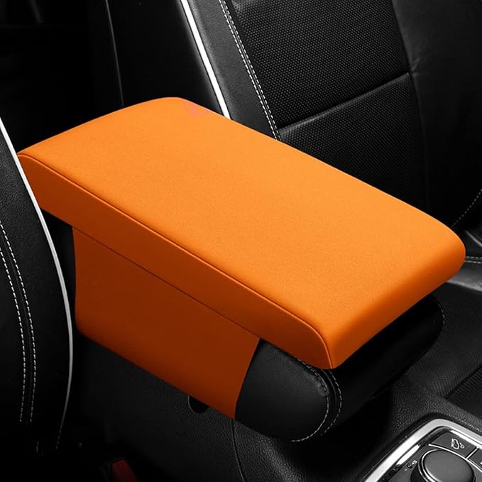 Car Center Console Cover,Universal Memory Foam Car Armrest Pad,Car Interior Accessory for Women Men,Armrest Cover Protector for Cars,Vehicles,SUV Orange