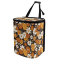 Retro Sunflower Daisy Flower Car Trash Can Hanging Mini Auto Garbage Bin with Lid Washable Leak Proof Automotive Car Rubbish Bags for Back Front Seat，Cottagecore Car Interior Accessory