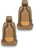 VaygWay Wood Beaded Comfort Seat Cushion Seat Cover – 2 Pcs. Wooden Beaded Car Seat Cover – Natural Wood Double Strung Beads – Massage Comfort Cover Car Seat – Universal SUV Auto
