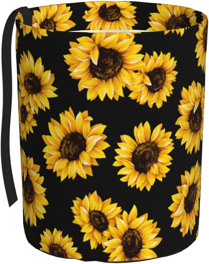 Sunflower Car Trash Can,Car Accessories Waterproof Car Organizer Foldable Portable Trash Bin Can Be Hung on The Back Seat Garbage Can for Various Cars