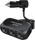 120W 3 Socket Car Cigarette Lighter Adapter,3 Socket Splitter with 2 USB Ports,12V/24V Universal Multi-Port Car Charger with 6-Layer Safety & LED Indicator for Dash Cam GPS Phone Truck SUV