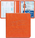 Car Registration and Insurance Holder, Vehicle Glove Box Car Organizer with Magnetic Closure for Documents, Cards, License Car Organization, 1-Pack Orange