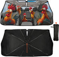 DOPINDU Funny Rooster Car Windshield Sun Shade Umbrella Bendable Handle Foldable Animals Chicken Sunshade for Car Windshield Block UV Rays Keep Vehicle Cool for Most Sedans SUV Trucks Cars 57"x30"