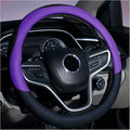 Ziciner Steering Wheel Cover, Soft Leather Premium Durable Elastic Auto Wheel Cover Protector, Stretch Breathable Anti-Slip Lining, Universal 14.5-15 inch Car Interior Accessories (Purple)