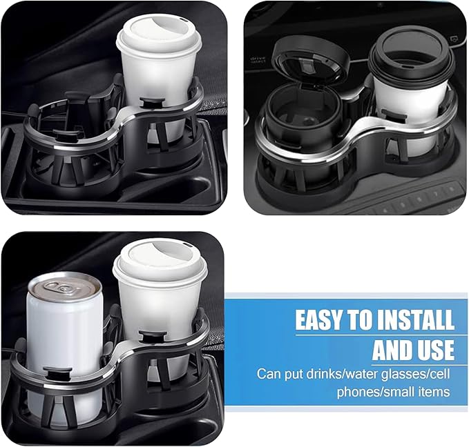 Adjustable Car Cup Holder Expander with Cup Diameter Less Than 2.55inches-fit cola Drink Cups Holder,2 in 1 cupholder for Coffee Cup Holder. (BJ-2390)
