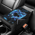 BIGCARJOB Neon Dolphin Car Center Console Cover with Side Storage Auto Interior Accessories Cute Car Armrest Seat Box Cover Cushion Universal Car Armrest Organizer
