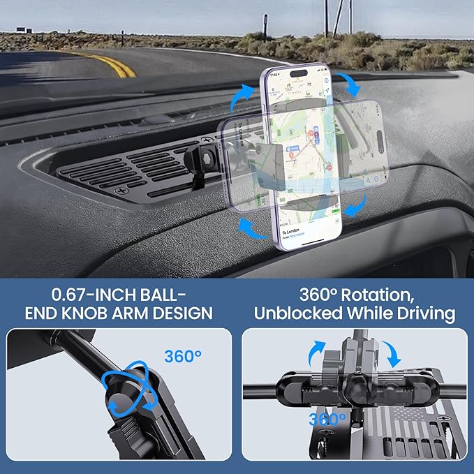 Dash Platform Phone Mount Compatible with 2019 2020 2021 2022 2023 2024 2025 Chevy Silverado & 2019-2021 GMC Sierra 1500 Accessories Metal Cell Phone Holder
