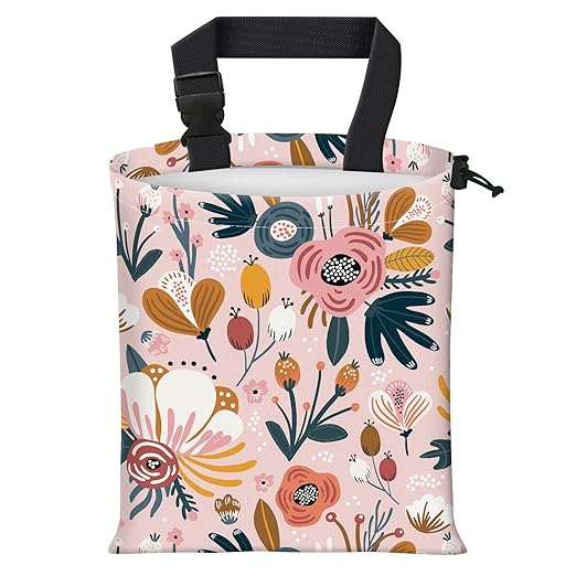 AFYEWKC Car Trash Bag Large Hanging Can for Back of Seat, Cute Waterproof Car Garbage Bag for Vehicle, Travelling, Outdoor Cute Boho Pink Floral