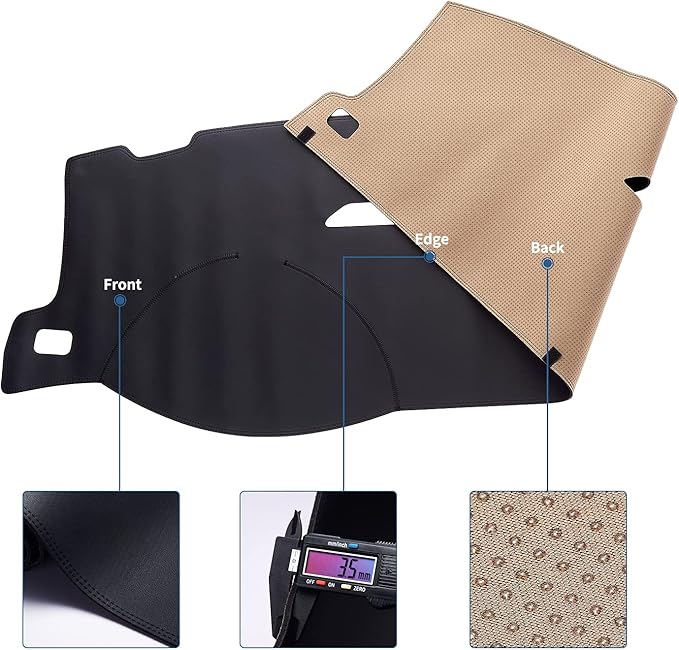 Dashboard Dash Mat Cover Leather Dashboard Pad Sun Protection Compatible for 07-14 Chevy Tahoe Suburban Denali Avalanche GMC Yukon/XL,07-13 Chevy Silverado Sierra