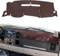Dashboard Cover for GMC Sierra and Chevrolet Silverado- Fits 2007-2013 Models with Two Glove Boxes. Custom Fit Dash Mat, Won't Break Dash Sensors(Premium Carpet, Brown)