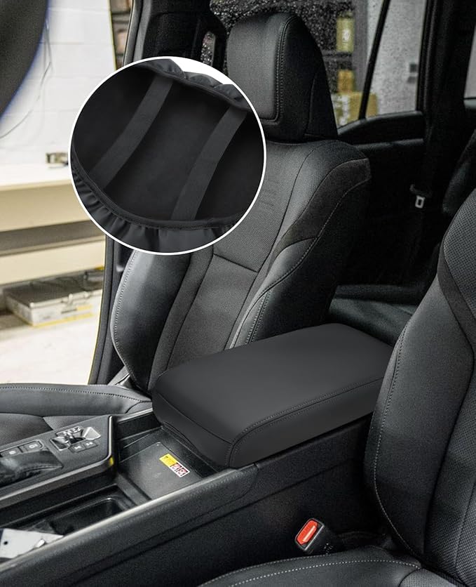 INTGET Center Console Cover for Lexus GX 550 Accessories 2024 2025 2026 Leather Middle Console Arm Rest Cover for Lexus GX550 2024 2025 2026 Accessories (Dark Gray Stitches)