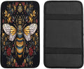 ANFXIEDU Bee with Queen 1 Car Center Console Cover, Armrest Pad Cover Universal Car Arm Rest Seat Storage Box Mat