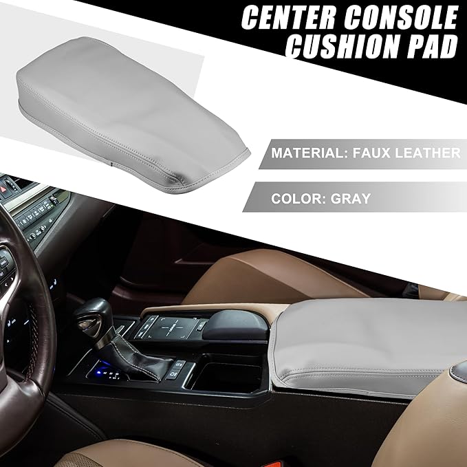 Car Center Console Pad Waterproof Armrest Seat Box Cover Protector for Lexus ES330 ES350 2005-2009 Gray