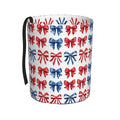 Red Blue Bow Car Trash Can Leak-Proof Waterproof Hanging Trash Bin Collapsible Garbage Can for Car Accessories Travelling Camping