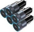 5 Pack USB C Car Charger Adapter, Aymla 60W Dual PD 3.0 Auto Cigarette Lighter Car Plug 2 Ports Type-C Fast Charging for iPhone 16 Pro Max/15 Plus, Samsung Galaxy S25 Ultra, Google Pixel 9, iPad