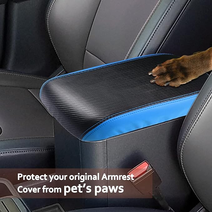 SKTU for 2022 2023 2024 2025 2026 Ford Maverick Armrest Cover 2022-2026 Maverick Center Console Cover Maverick Armrest Pad 2023 2024 2025 2026 Maverick Accessories Center Console Cushion (Blue Line)