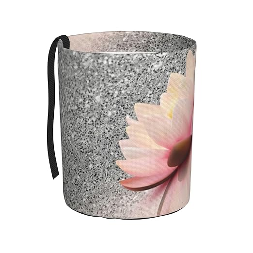 Trendy Girly Lotus Silver Car Trash Can Leak Proof Hanging Waterproof Garbage Can Multipurpose Trash Bin for Car SUV Front Seat Headrest Collapsible and Portable Storage Pocket
