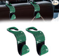 2 Pack Car Seat Headrest Hook, Bling Car Hooks Front Seat, Back Seat Organizer Hanger Storage Hook Car Purse Hook for Bags, Clothes, Coats, Grocery Bags (Green)