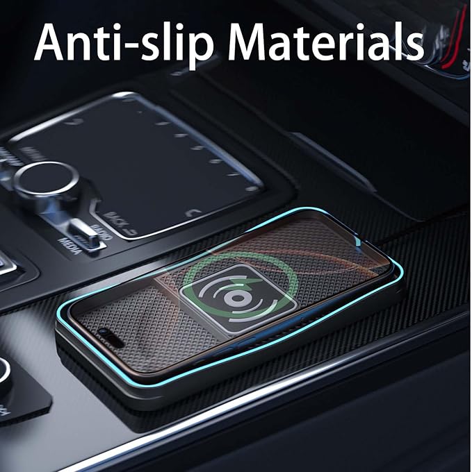 Car Wireless Charger Pad for Chevrolet Van 15/25 Conversion 2003-2008, Fast Car Wireless Charging Pad for Car Center Console, Non Slip Charging Mat,1M-Type C