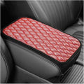 Car Center Console Cover, Soft Comfortable Vehicle Armrest Seat Box Cover Cushion, Wear Resistant Auto Armrest Storage Box Decoration Protector Pad, Universal for Truck SUV Sedan (Red)