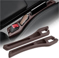 2PCS Car Seat Gap Filler Organizer,Multifunctional Car Gap Filler Organizer Storages Phone Key Avoids Things Falling,Universal Car Blocker Between Seats Cars Accessories (Brown)
