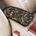 Universal Car Center Console Cover Vintage Floral Leaf Armrest Protector Floral Flower Cute Non-Slip Auto Arm Rest Cushion for SUV Truck Vehicle Vans Sedans
