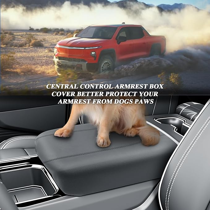 BIBIBO 2024 2025 Silverado EV Center Console Cover for 2024-2026 Chevy Silverado EV Arm Rest Cover 2024 2025 Silverado EV Accessories 2025 Silverado EV Console Armrest